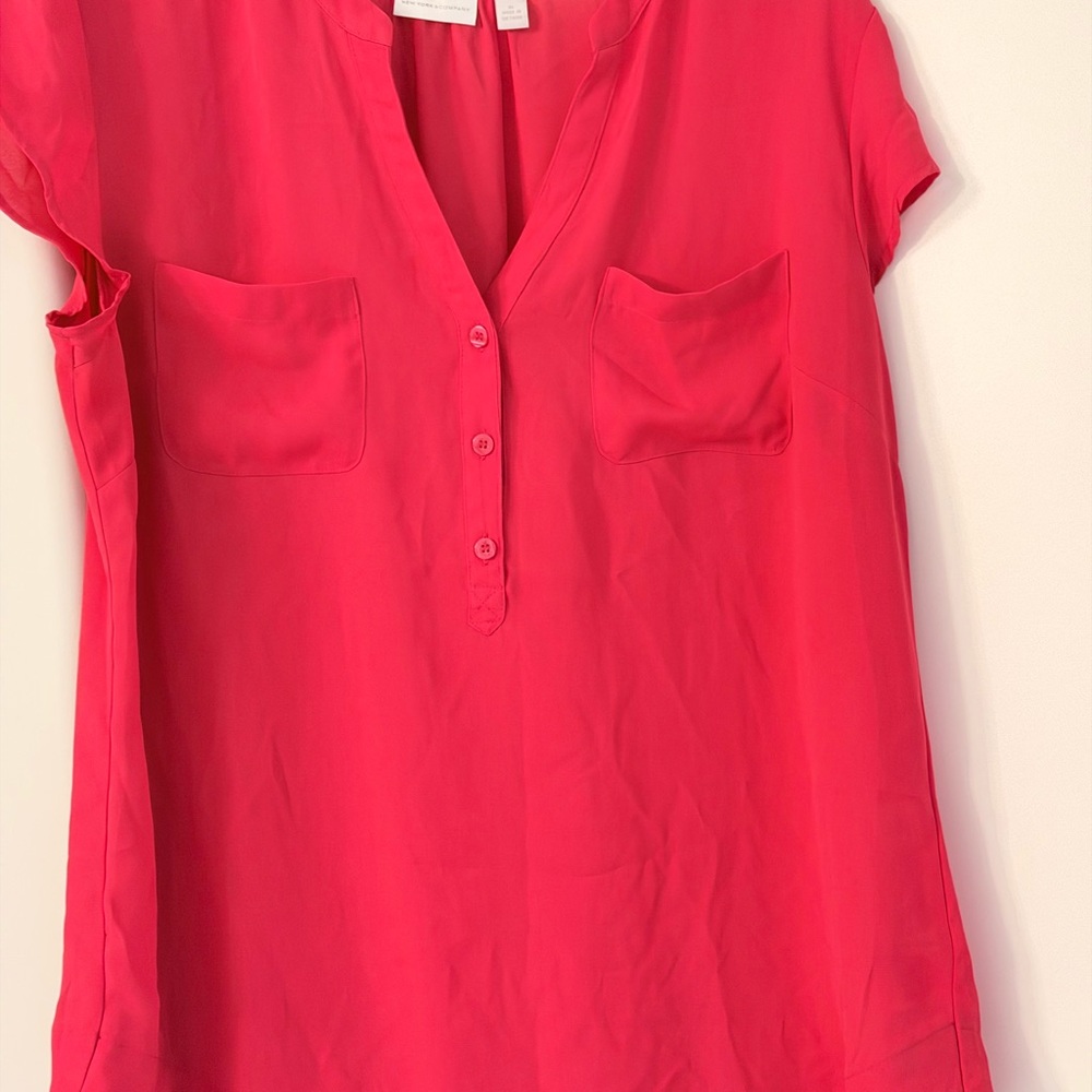Women's Red Button-Down Top